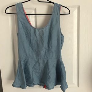 Denim peplum top